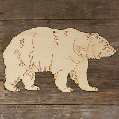 10x Holz Braunbär zu Fuß Bastelform 3 mm lagig Tiere Wildtiere