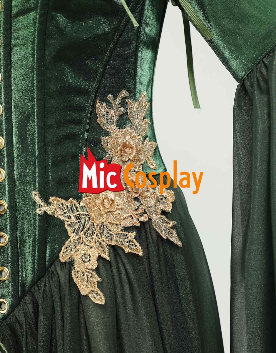Medieval Renaissance Costume Elf Style Green Dress with Sleeves Cosplay  Costume | eBay