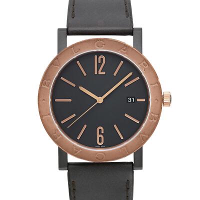 Bvlgari Solotempo 41mm Steel Bronze Black Dial Automatic Men Watch