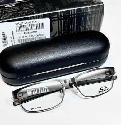 Oakley Metal Plate OX5038 0655 Brushed Chrome Titanium Eyeglasses