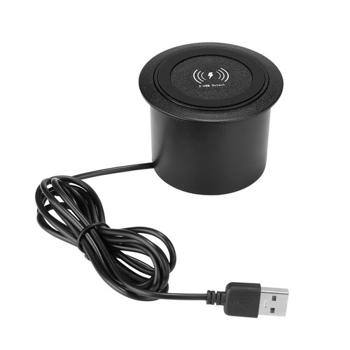 30W Wireless Charger Embedded Desktop Fast Wireless Charging Base Dual USB Port - Picture 13 of 15