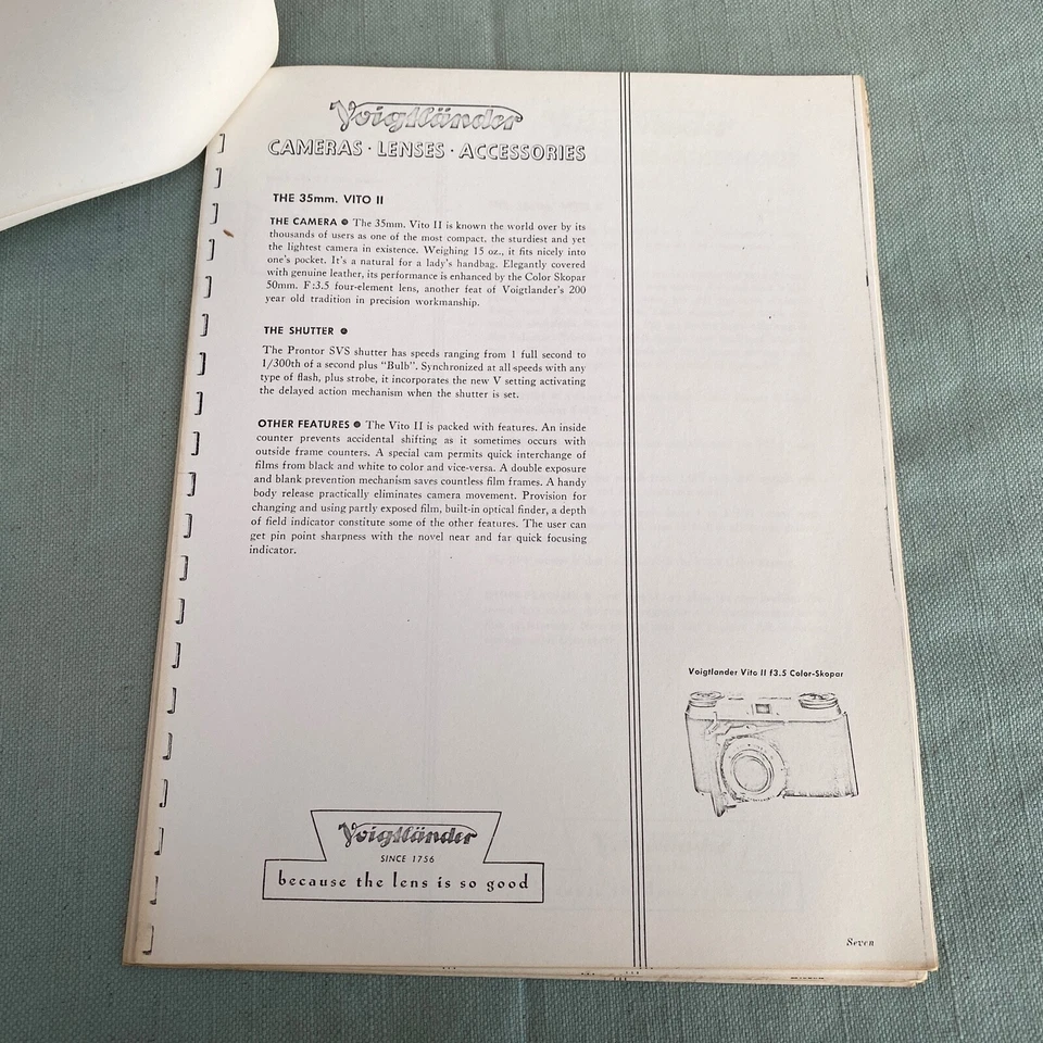 Voigtlander Hasselblad Cameras Lenses Accessories Manual Specifications Vintage - Image 4 of 4