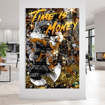   WANDBILD BUGS BUNNY POP ART, LUXUS MARKE ACRYLGLAS , LEINWAND, POSTER DEKO