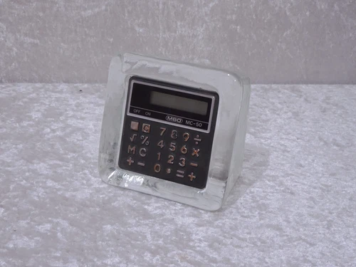 McUq5P - Calculatrice Solaire MBO MC-50 Design En Bloc De Verre - Vintage