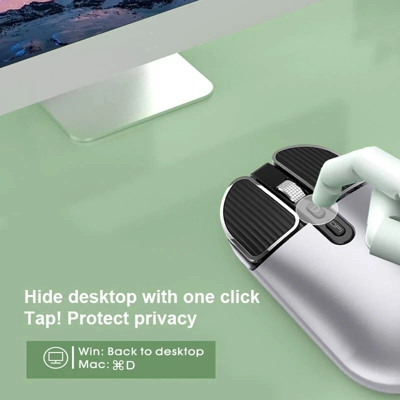 New Ultra Slim Rechargeable Wireless Bluetooth Dual Mode Mouse For PC Mac Tablet - Image 4 of 4