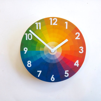 Color Well Clock Objectify Color Wheel Wall Clock With Glow in the Dark Numerals ...