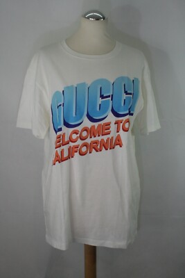 Gucci T-Shirt ''Welcome to California'' in Weiß  Gr.S  355/2/222  *bitte messen*