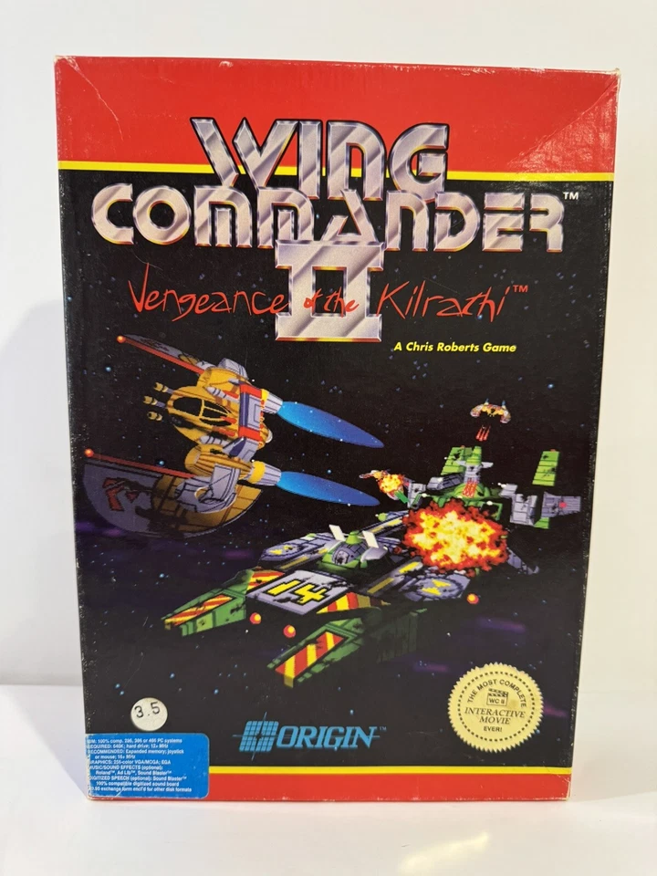 Wing Commander II Vengeance of The Kilrathi IBM Big Box ONLY 3.5" Origin (1991) - Image 2 of 4