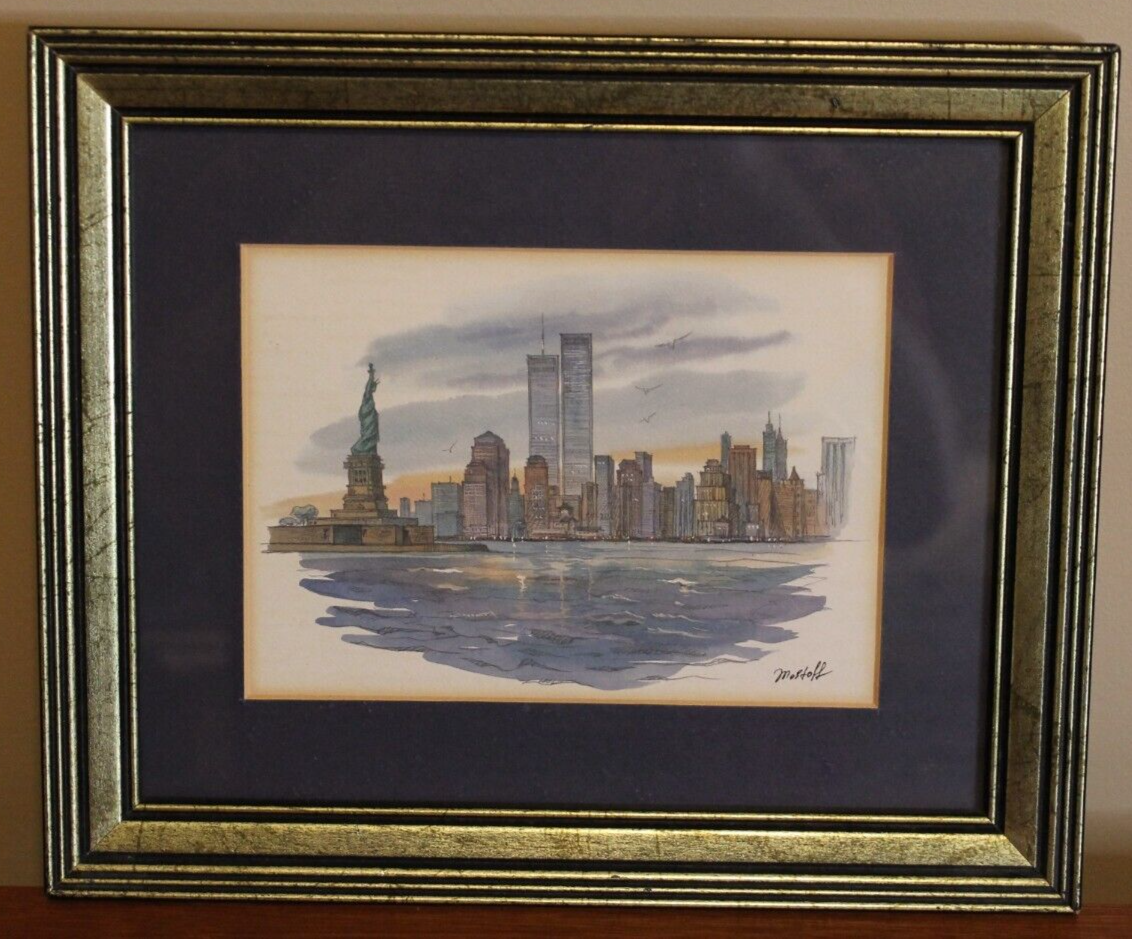 ◇ Sotheby'sオークションカタログ 2011 ニューヨーク◇ Vtg Mostoff Watercolor Print New York City Skyline Twin Towers