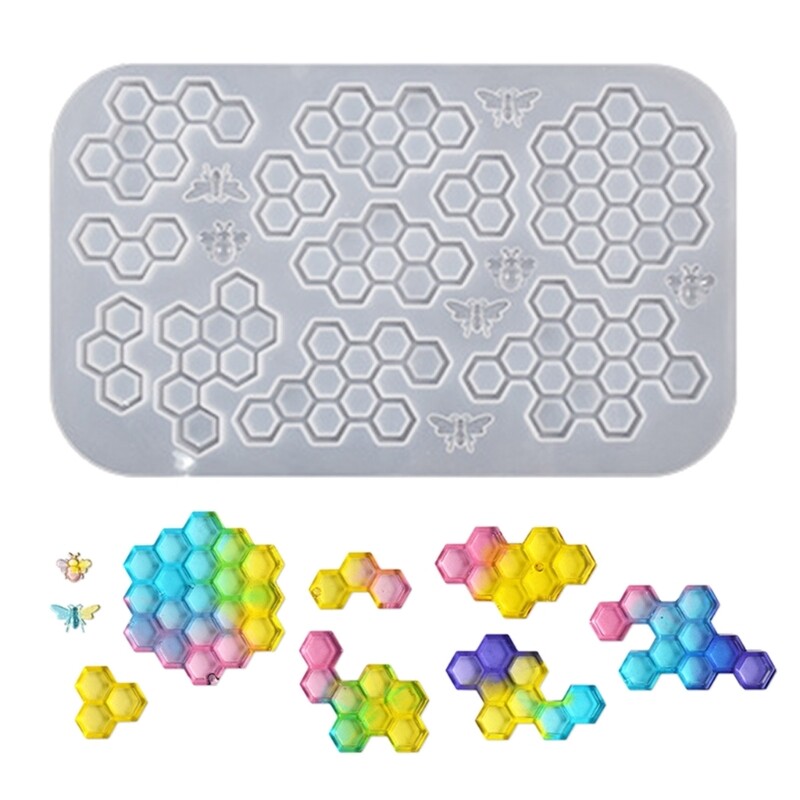 Honeycomb Resin Wall Decor Silicone Mold for Keychains and Pendants  