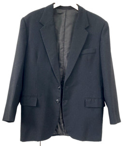 Vtg 50s Black Wool Hopsack Sport Coat Sz 40 Ivy Trad Blazer Hollywood RARE