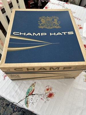Vintage NOS Noir Champ Brown Felt Fedora Hat In Original Box Size 7  1950-60 s