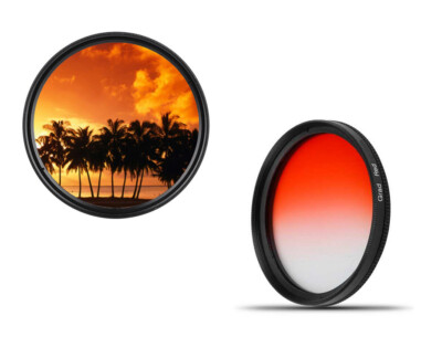 dHD DIGITAL Marken 43mm Farbverlaufsfilter rot Farbfilter Graduated 43 mm 