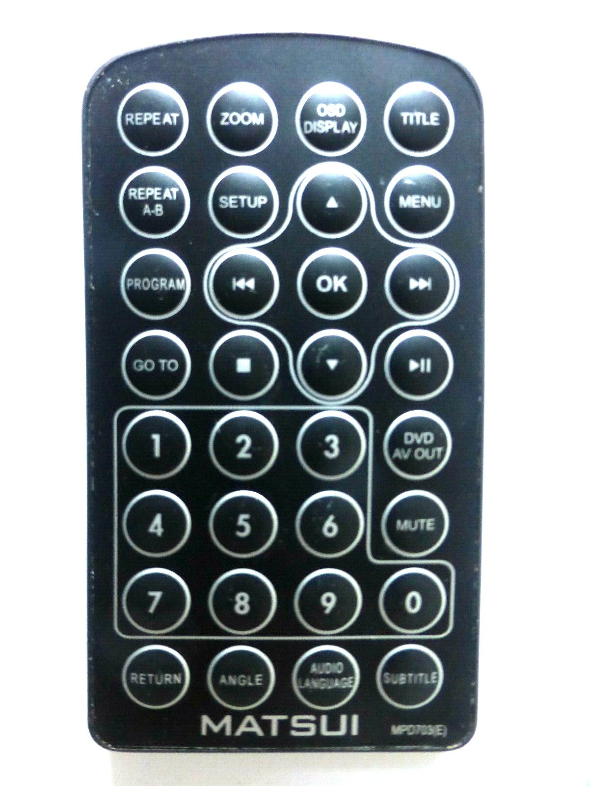 MATSUI PORTABLE DVD PLAYER REMOTE CONTROL for MPD703(E) eBay