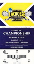2014 NCAA LACROSSE CHAMPIONSHIP FINALS NOTRE DAME VS DUKE TICKET STUB 5/26 