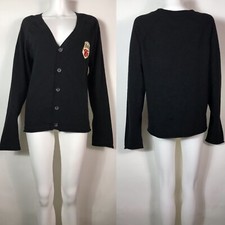Vtg John Galliano Logo Emblem Black Cardigan M