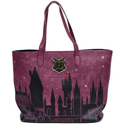 Harry Potter burgundy tote bag. Amazon.com: Harry Potter Hogwarts School List Ladies Juniors  main image 2