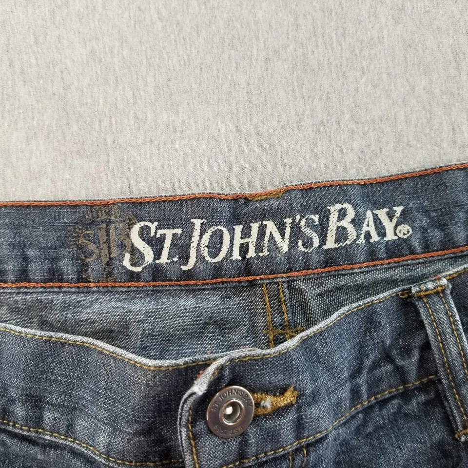 St. Johns Bay Jeans Mens Size 38x30 Straight Fit VTG Blue Dark Wash Durable Nice - Image 4 of 4