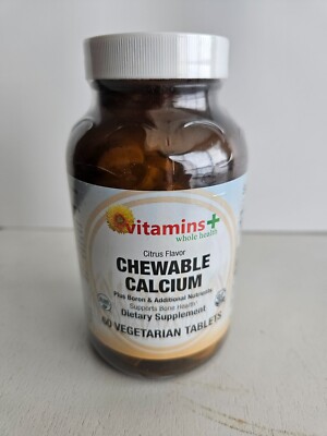 New Vitamins Plus Vegetarian Chewable Calcium   Natural Citrus Flavor