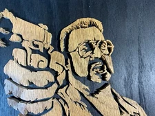 Detailed John Goodman Big Lebowski Scroll Saw Wood Art Ready To Hang Handmade