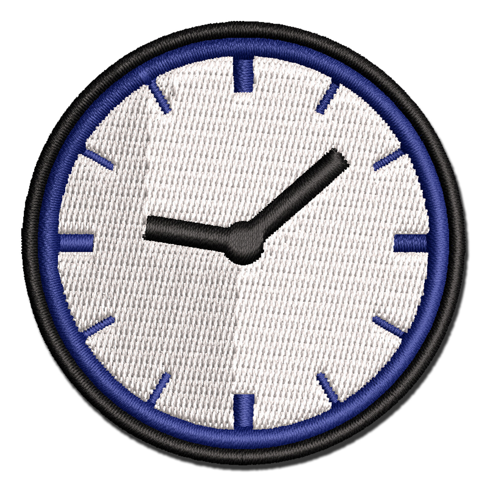Vibrant Multi-Color Embroidered Iron-On Wall Clock Patch Applique for Custom Design-image