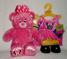 Build a Bear Minnie Mouse Pink Polka Dot Dress Black Heels 16in. Stuffed Teddy