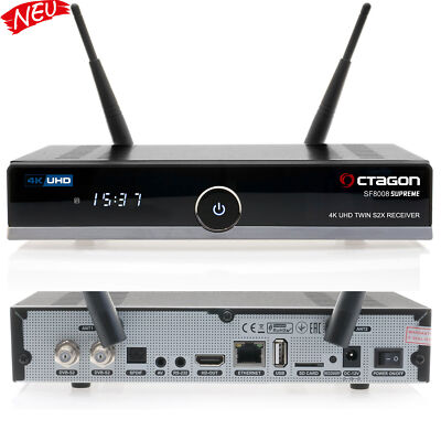 OCTAGON SF8008 SUPREME 4K UHD E2 Linux Wifi Twin 2x DVB-S2X Sat Receiver  