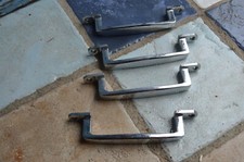 4 Poignées Meuble Commode Chromées Années 50 Style Art Déco Longueur: 18,5cm