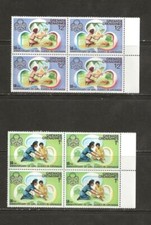 GRENADA GRENADINES - 1976 MNH GIRL GUIDES 1/2c & 1c BLOCKS OF FOUR - J40