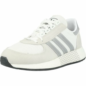 white adidas mesh trainers