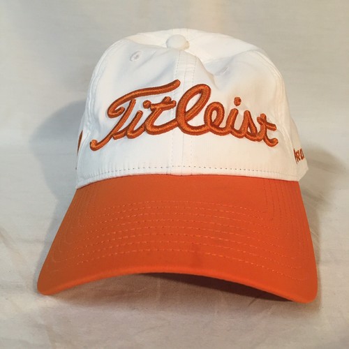 Titleist Foot Joy Pro V1 Herren Golfmütze Kappe Strapback orange weiß bestickt FS