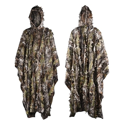 Tuta Ghillie Mimetica Woodland HaoFst - Completo 4 Pezzi Con Borsa, Per Caccia, Softair, Birdwatching