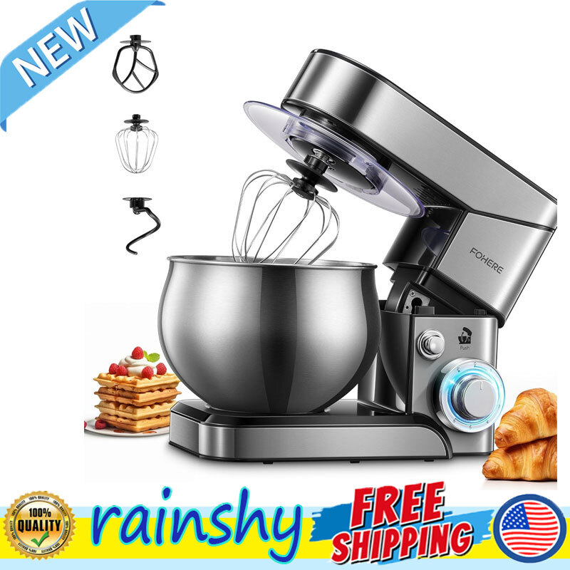 Stainless Steel Stand Mixer with Dough Hook Beater and Wire Whip for Baking Cakes-image