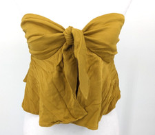 LPA Top Womens Small Green Tie Front Strapless Flowy Festival Boho Vacation