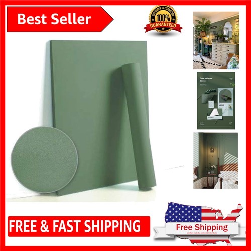 Convenient Dark Green Removable Wallpaper - 236''x17.7'' Self-Adhesive Roll