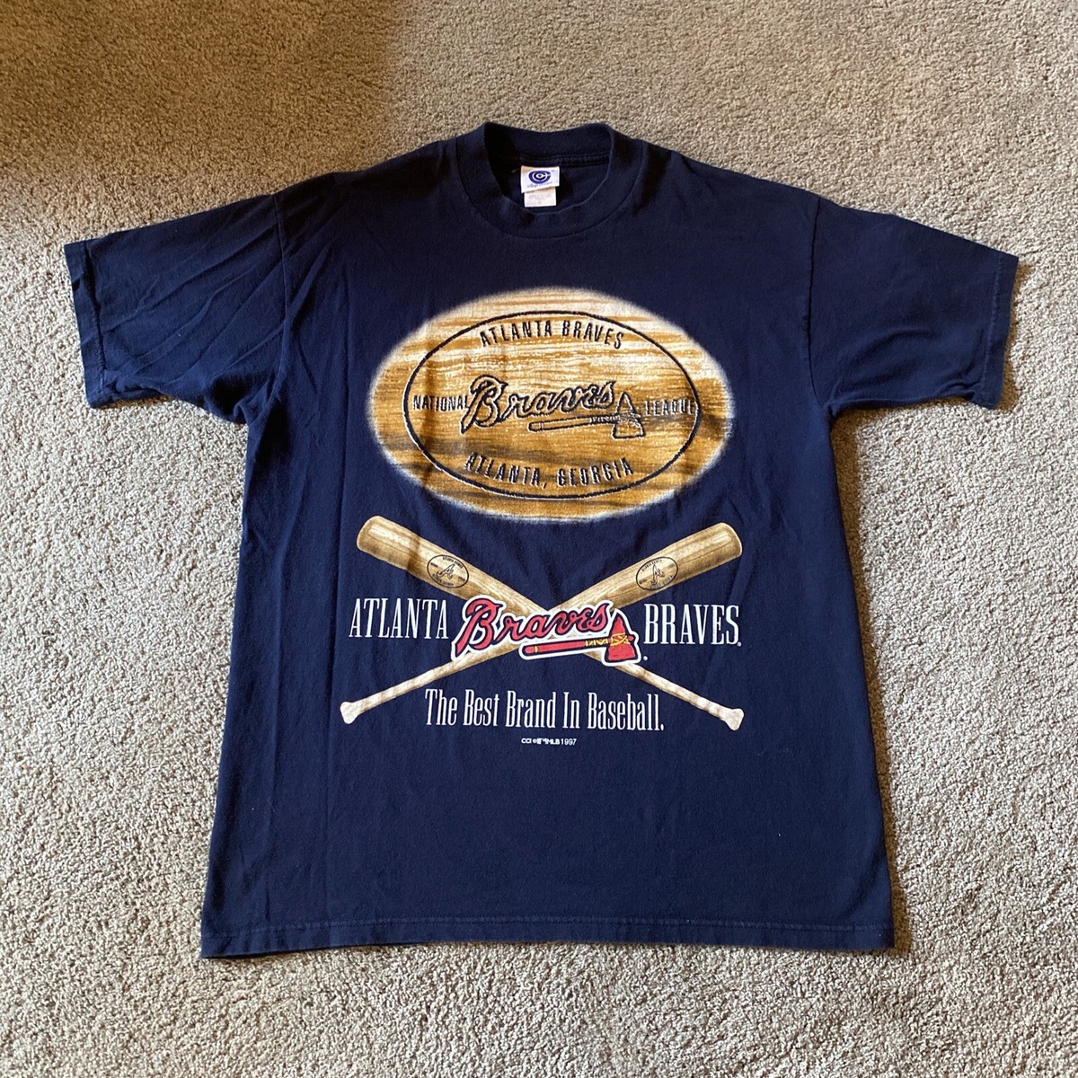 MLB公式 1997年製】BRAVES ベースボールシャツ XL 希少古着