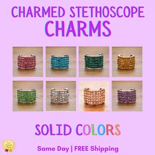 CharMED Stackable Stethoscope Bling Charms | Solid Colors