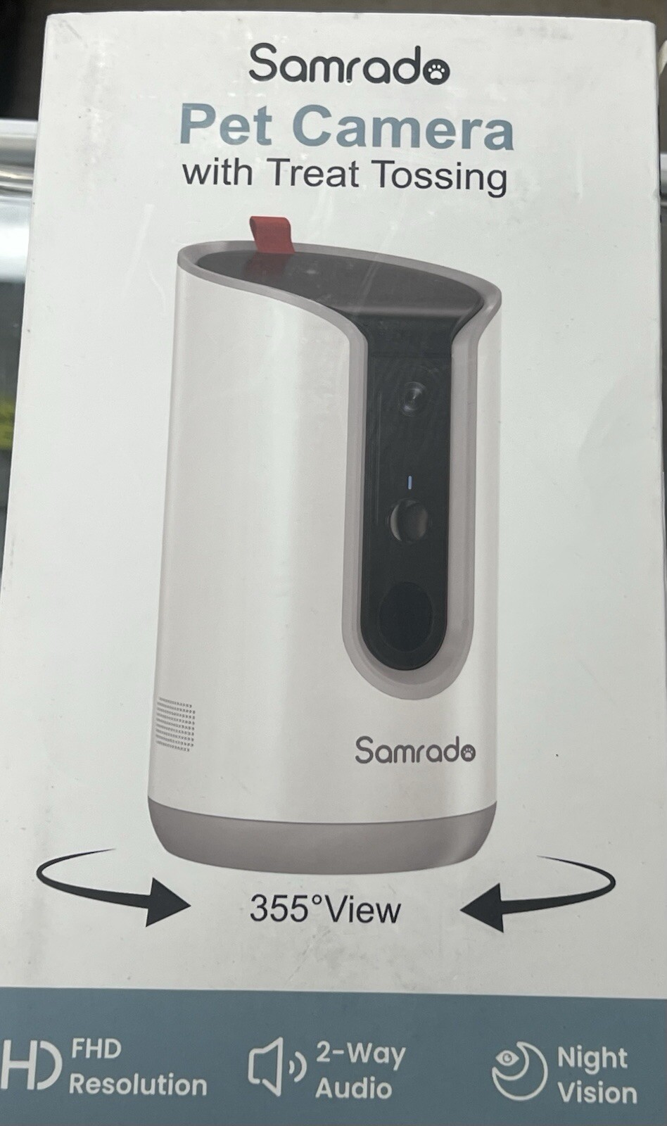 Samrado Pet Camera With Treat Tossing 355 D. View - Night Vision - 2-way Audio-image