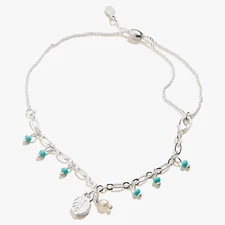 Alex and Ani Alex and Ani Tropical Leaf Anklet Shiny Silver