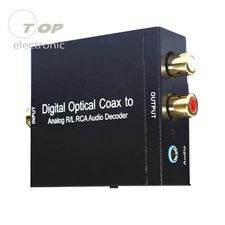 Digital Optical Coax to Analog R/L RCA Audio Decoder Converter Adapter+USB Cable