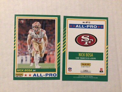 Nick Bosa #AP12 49ers / Ohio State SP 2022 Panini Instant ALL-PRO 1 of451 made