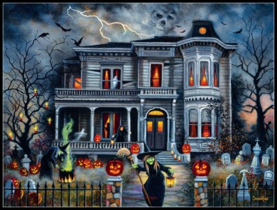 Witching Hour - DIY Chart Counted Cross Stitch Patterns Needlework DMC Color  