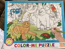 EuroGraphics Jungle Color Me Jigsaw Puzzle 100-Piece