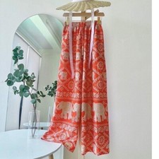 Thai Elephant Trousers -Elastic Waist with Drawstring - Women Animal Print Pants