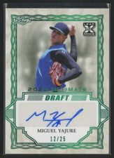 2020 Leaf Ultimate Draft Miguel Yajure Auto 12/25 New York Yankees Emerald