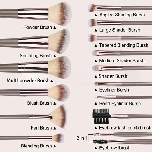 15/20PCS Professional Makeup Brush Set Foundation Blusher Cosmetic Make-up Brush - Picture 7 of 14