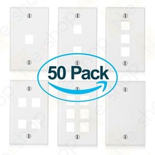 50x Nex Keystone Jack RJ45 CAT Network Face Wall Plate - 0 1 2 3 4 6 Port - Lot