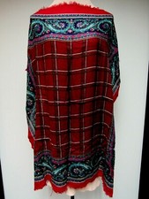 VTG IMAGES For SEIFERTS 32 X 34 Square Scarf Plaid Paisley Brown Red Purple GVC