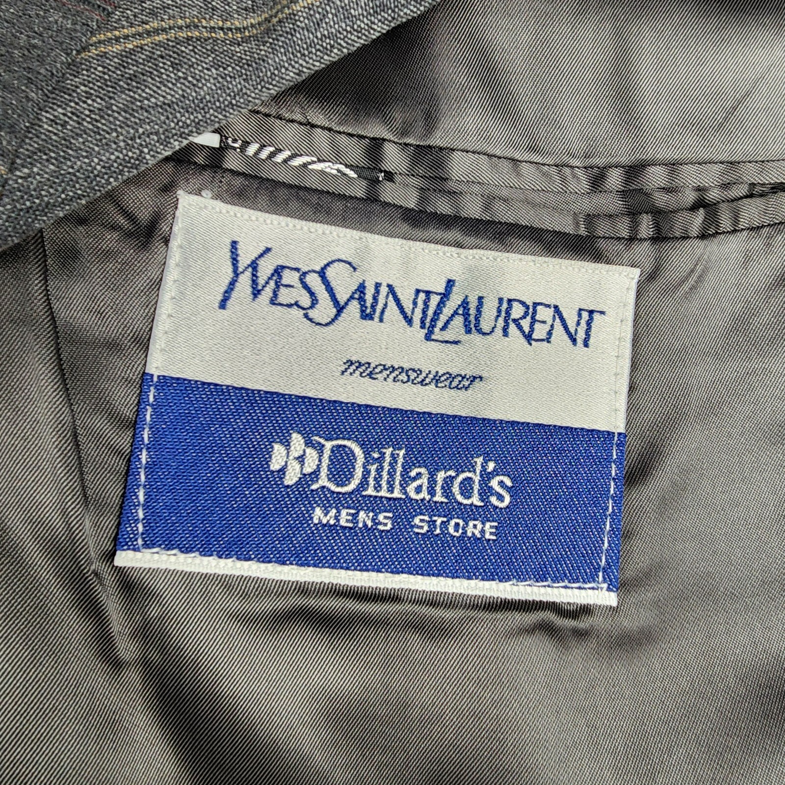 Giacca tuta Yves Saint Laurent blazer uomo 42 grigio lana cappotto sportivo