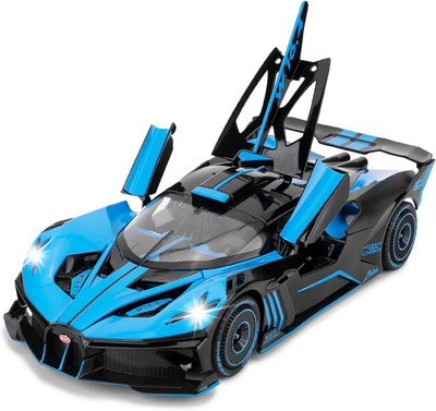 1/24 Scale Bugatti Bolide Toy Car, Alloy Die-Cast Pull Back Car Model with Light
